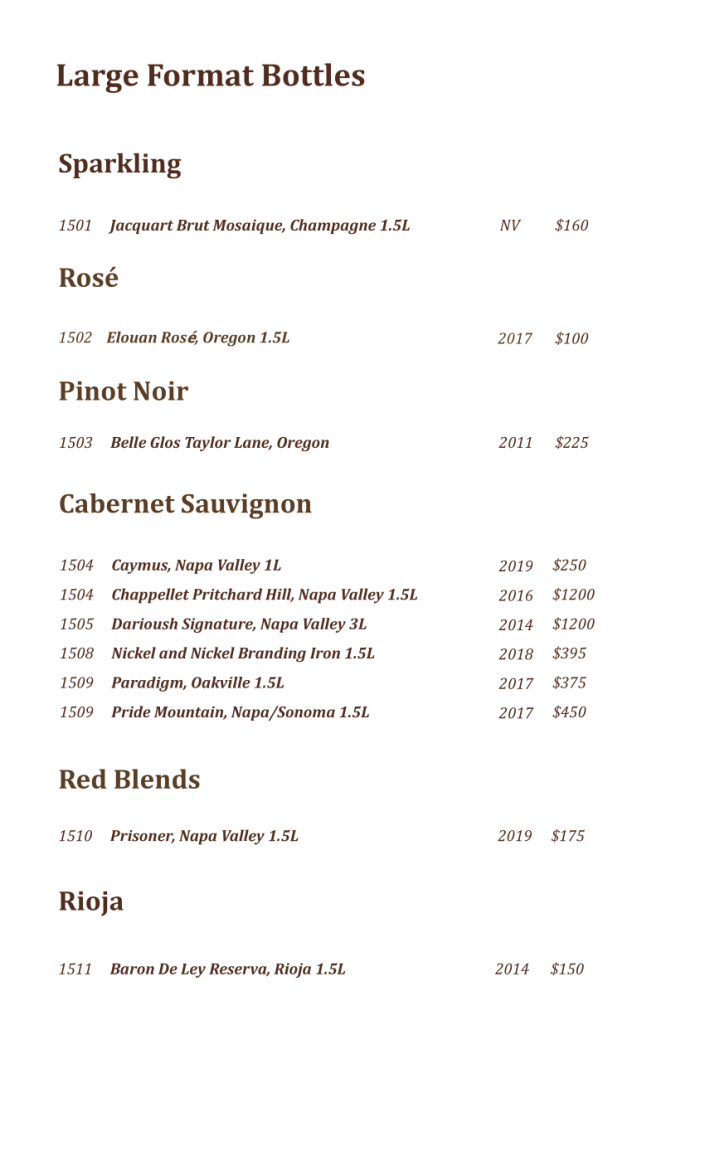 New Osage Restaurant Wine List 2022 page 12